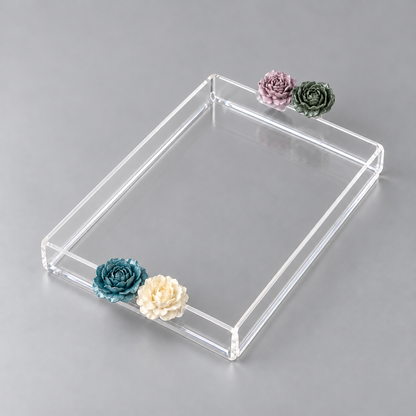 Plexi Tray with Floral Accents