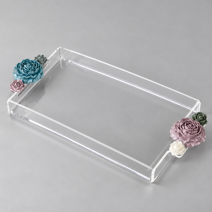Plexi Tray with Floral Accents