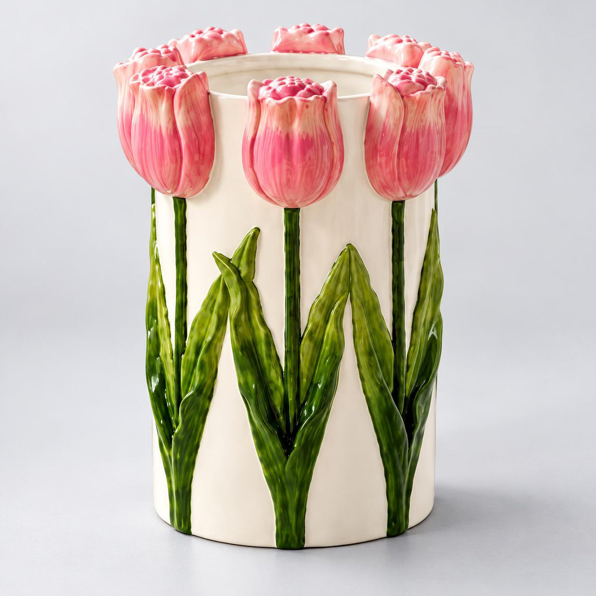 Sculpted Tulip Ceramic Vase