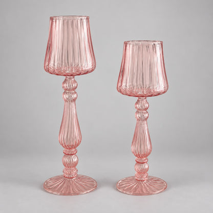Raffine Set of 2 Blown Glass Candle Holders