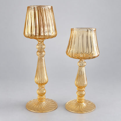 Raffine Set of 2 Blown Glass Candle Holders